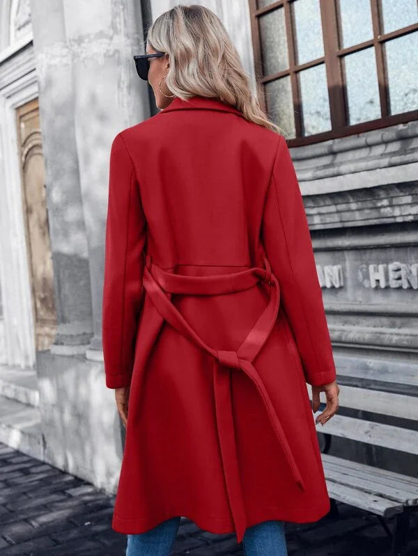 Lined A-Line Coat with Double Button Closure - product photo 9