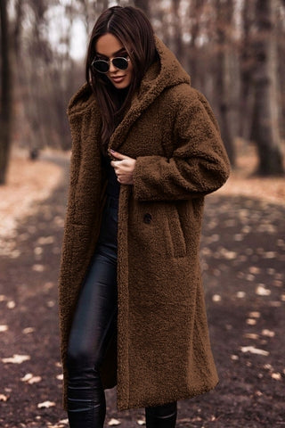 Long Teddy Coat with Hood - product photo 2
