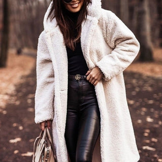 Long Teddy Coat with Hood - product photo 7