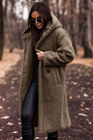 Long Teddy Coat with Hood - product photo 8