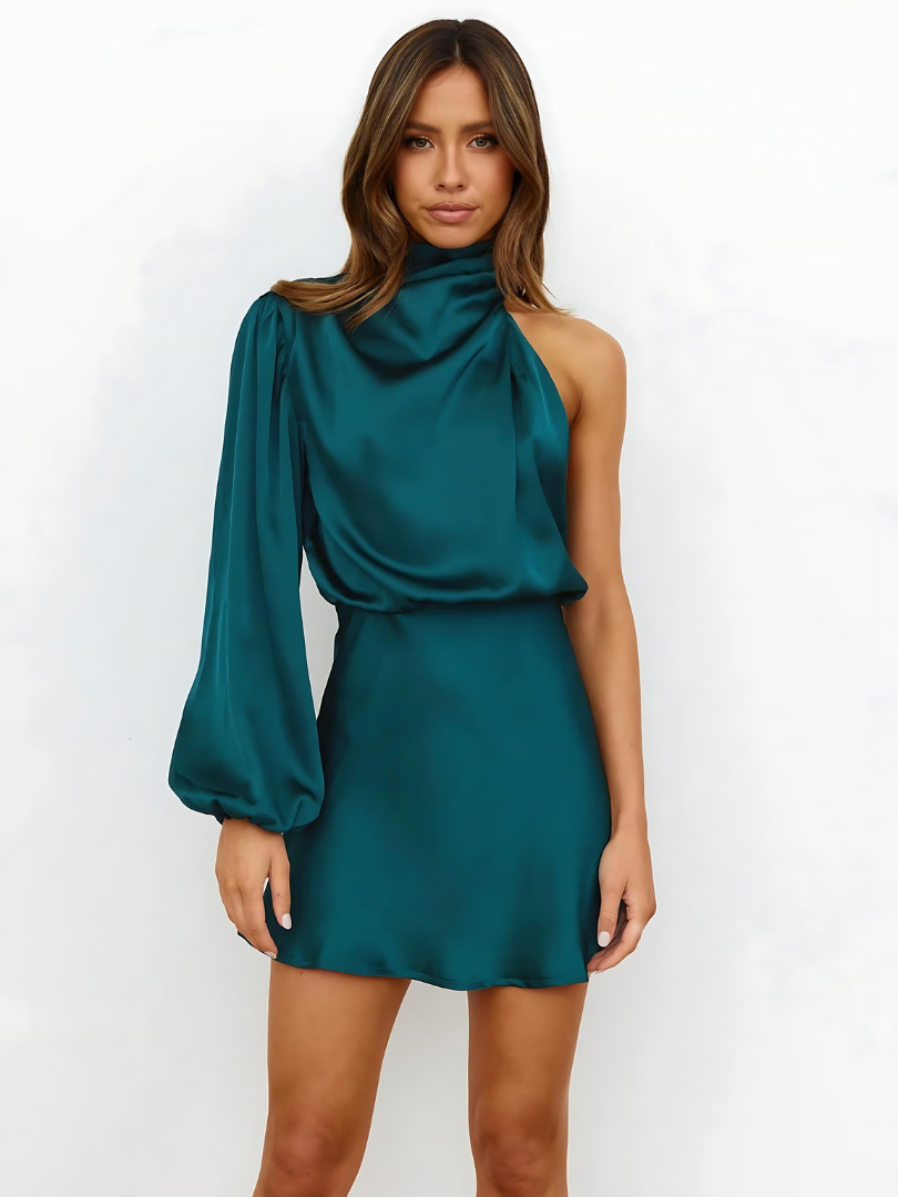 One-Shoulder Dress with Asymmetric Neckline - product photo 9
