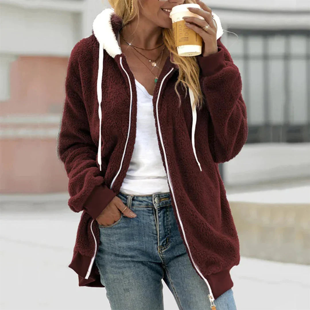 Plush Hooded Jacket with Split Detailing - product photo 8