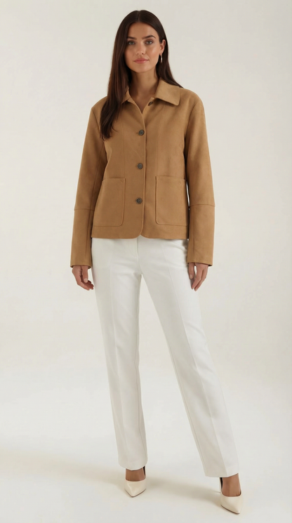 Short Button-Front Jacket for Casual Days