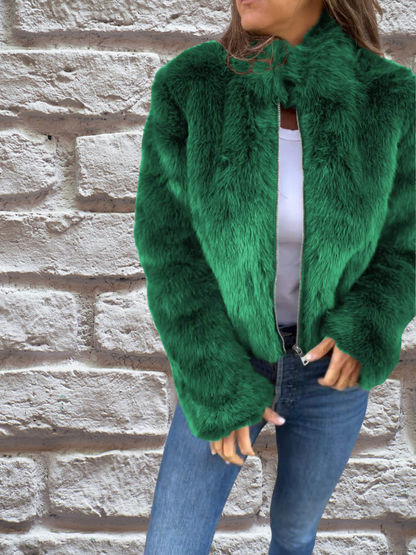 Short Faux Fur Winter Coat with Soft Lining - product photo 6