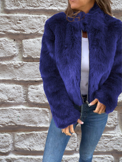Short Faux Fur Winter Coat with Soft Lining - product photo 7