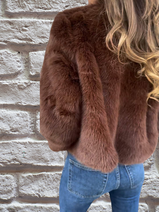 Short Faux Fur Winter Coat with Soft Lining - product photo 8