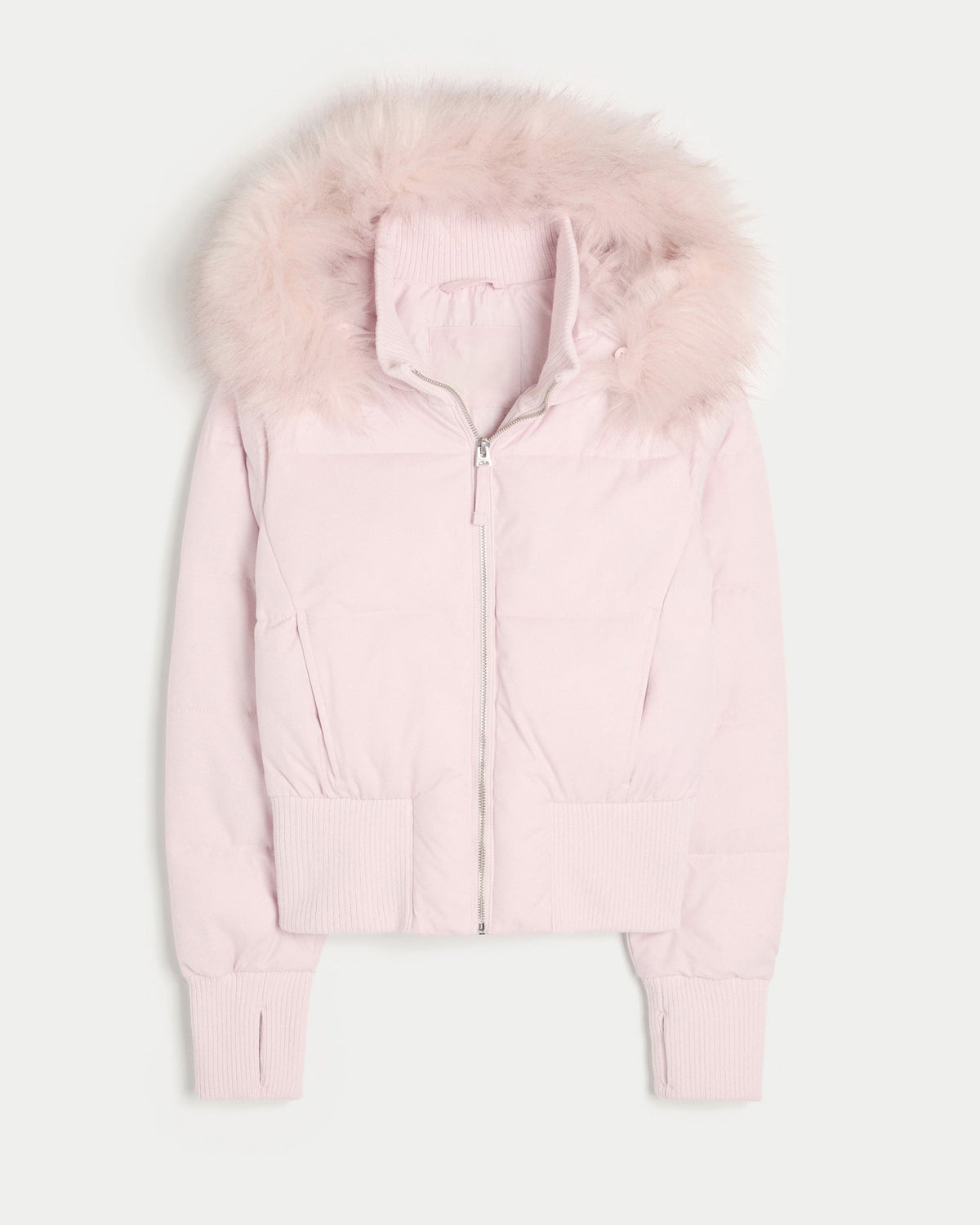 Short Puffer Jacket with Faux Fur Hood - product photo 6