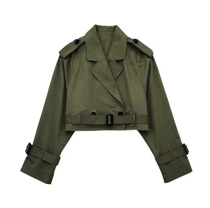 Short Trench Coat with Lapel Collar, Modern Fit - product photo 5