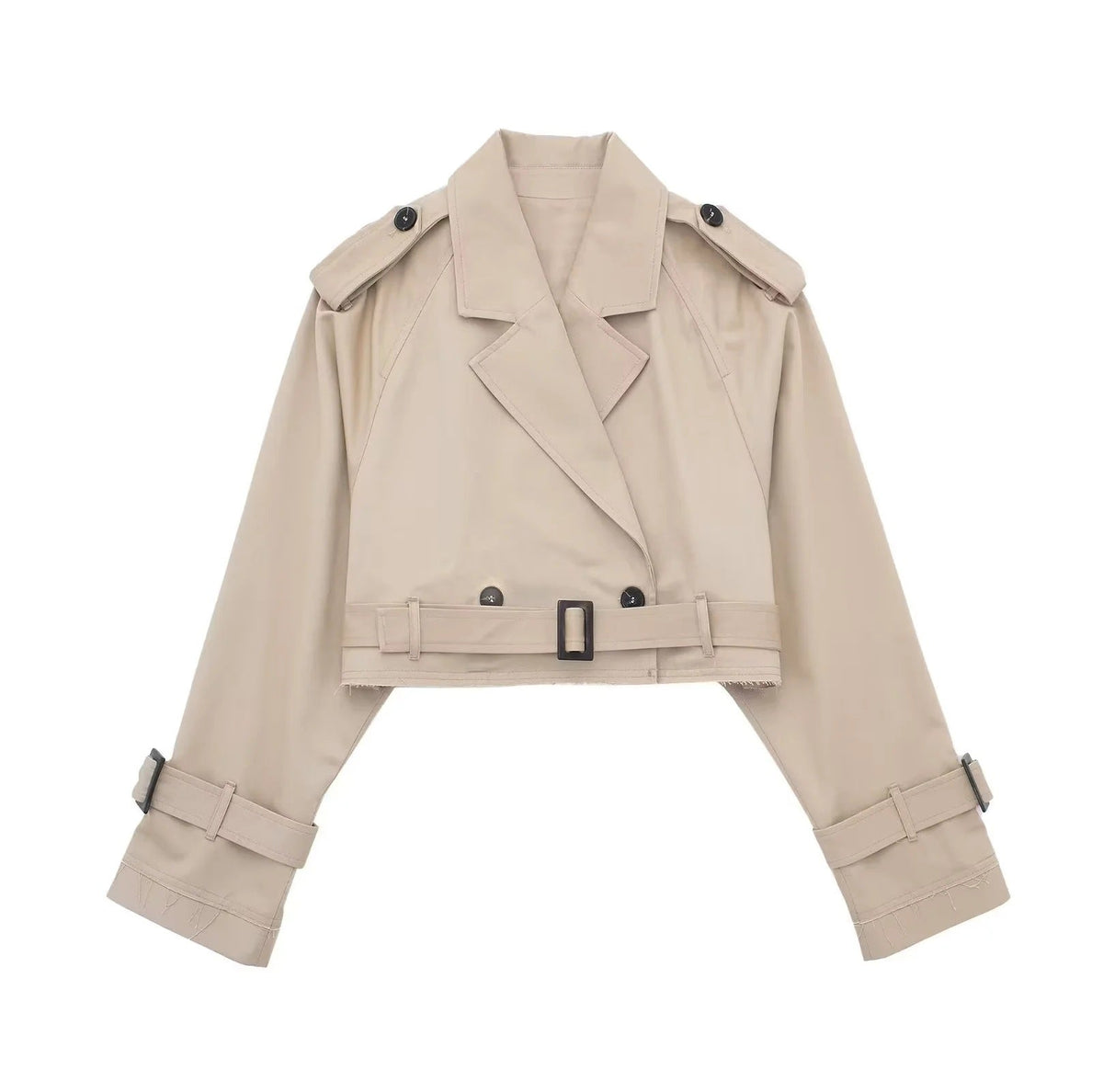 Short Trench Coat with Lapel Collar, Modern Fit - product photo 6