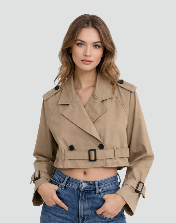 Short Trenchcoat with Regular Fit