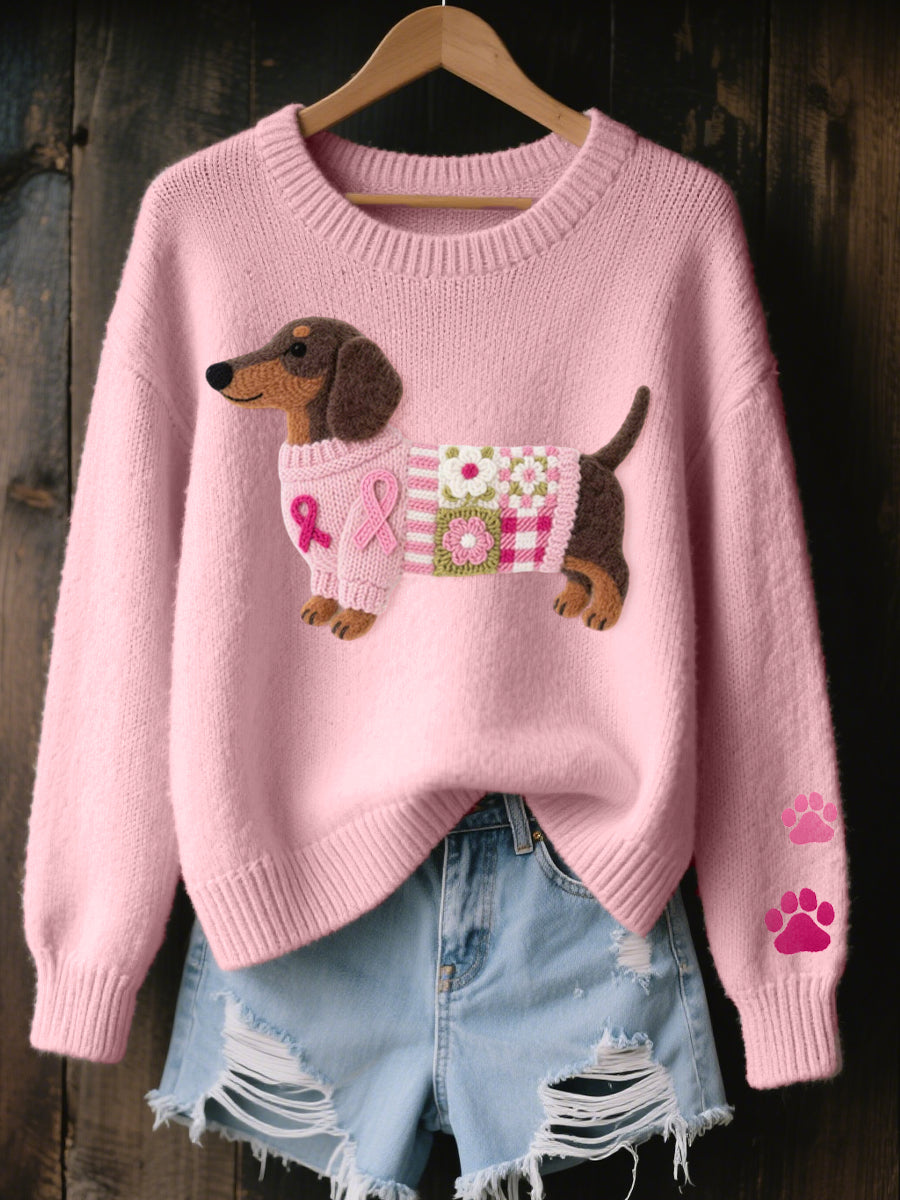 Soft Knit Jumper with Dog Print and Long Sleeves - product photo 2