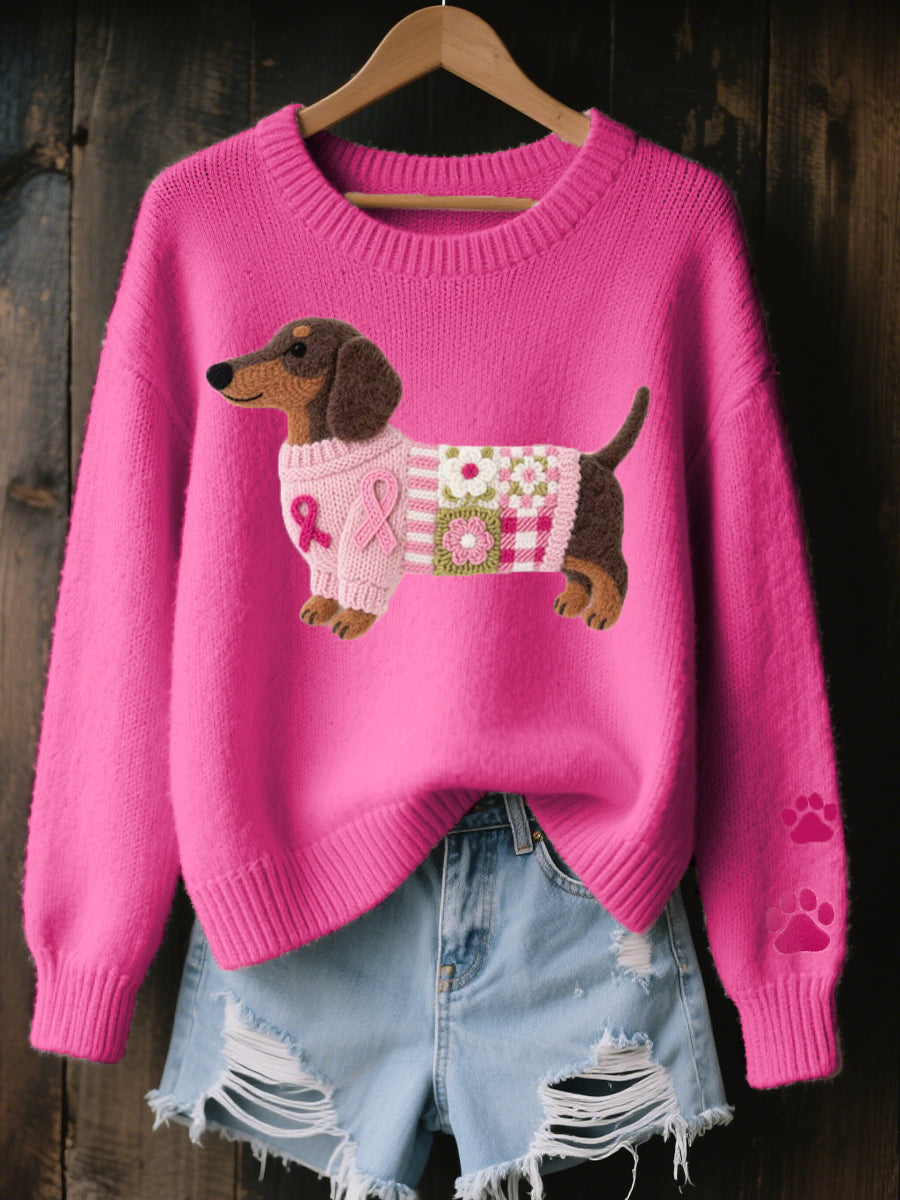 Soft Knit Jumper with Dog Print and Long Sleeves - product photo 3