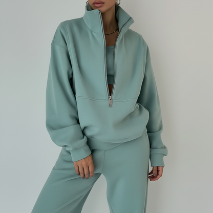 Sporty Set with Half-Zip Jumper and Matching Trousers - product photo 2