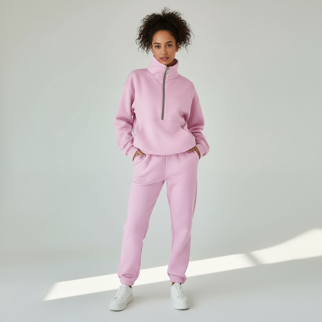 Sporty Set with Half-Zip Jumper and Matching Trousers - product photo 3