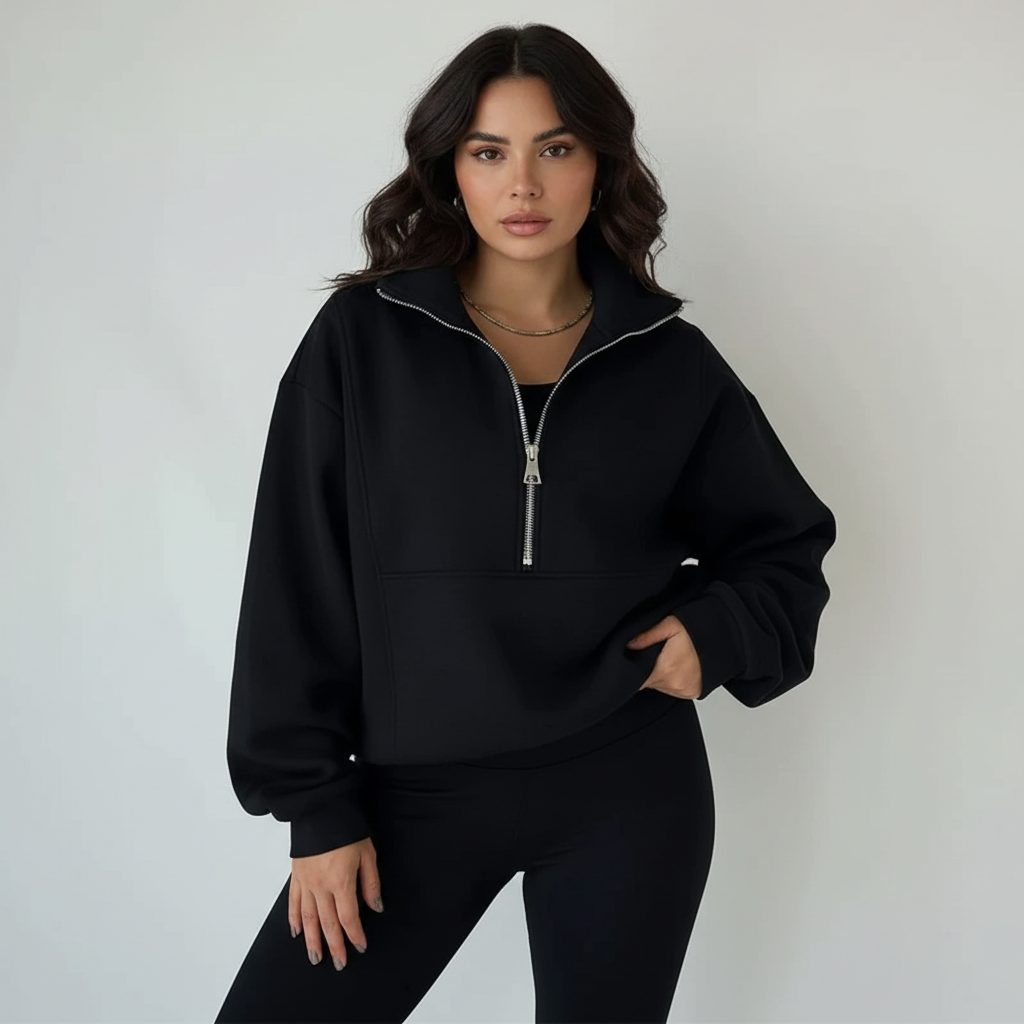 Sporty Set with Half-Zip Jumper and Matching Trousers - product photo 4