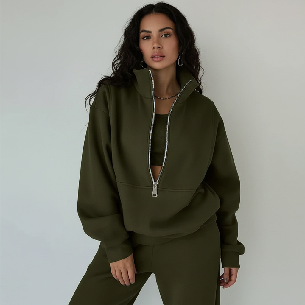Sporty Set with Half-Zip Jumper and Matching Trousers - product photo 5