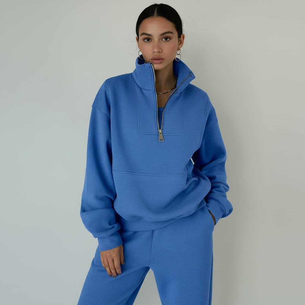 Sporty Set with Half-Zip Jumper and Matching Trousers - product photo 6