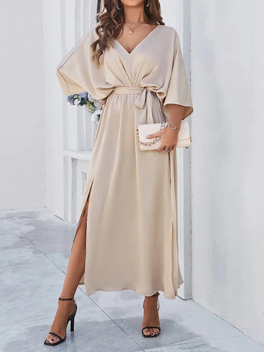 Summer Maxi Dress with V-Neck and Loose Fit - product photo 2