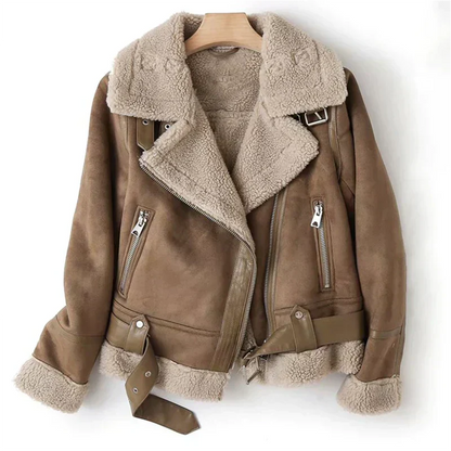 Tailored Biker Jacket with Leather-Look Finish and Teddy Lining - product photo 2
