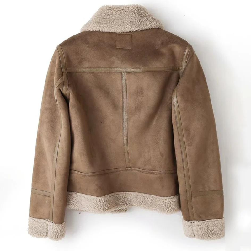 Tailored Biker Jacket with Leather-Look Finish and Teddy Lining - product photo 3