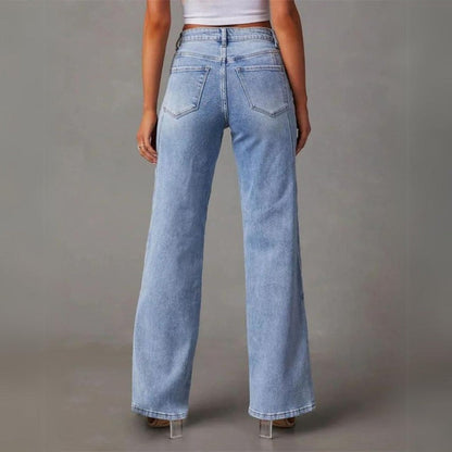 Wide-Leg Jeans with High-Waisted Fit - product photo 2