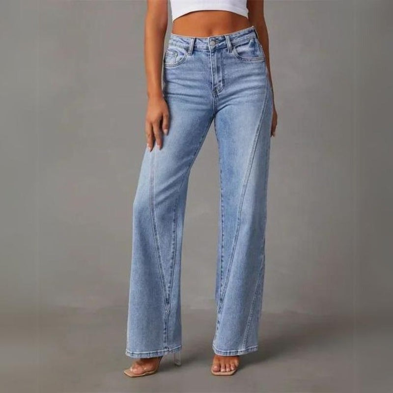 Wide-Leg Jeans with High-Waisted Fit - product photo 6