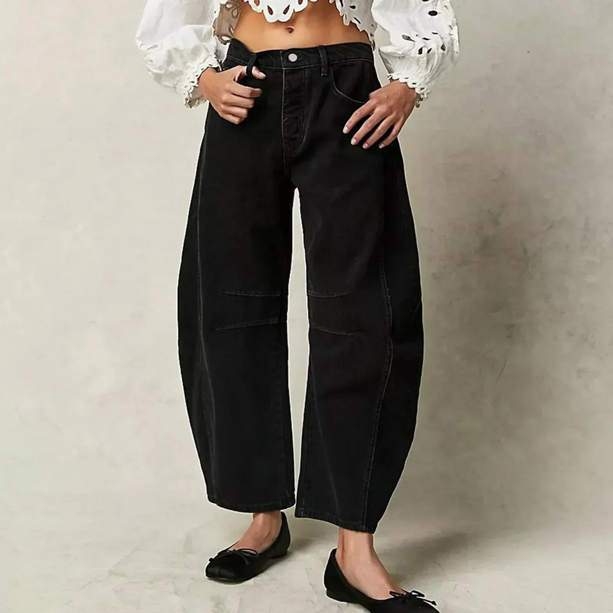 Wide-Leg Trousers with Relaxed Fit - product photo 6