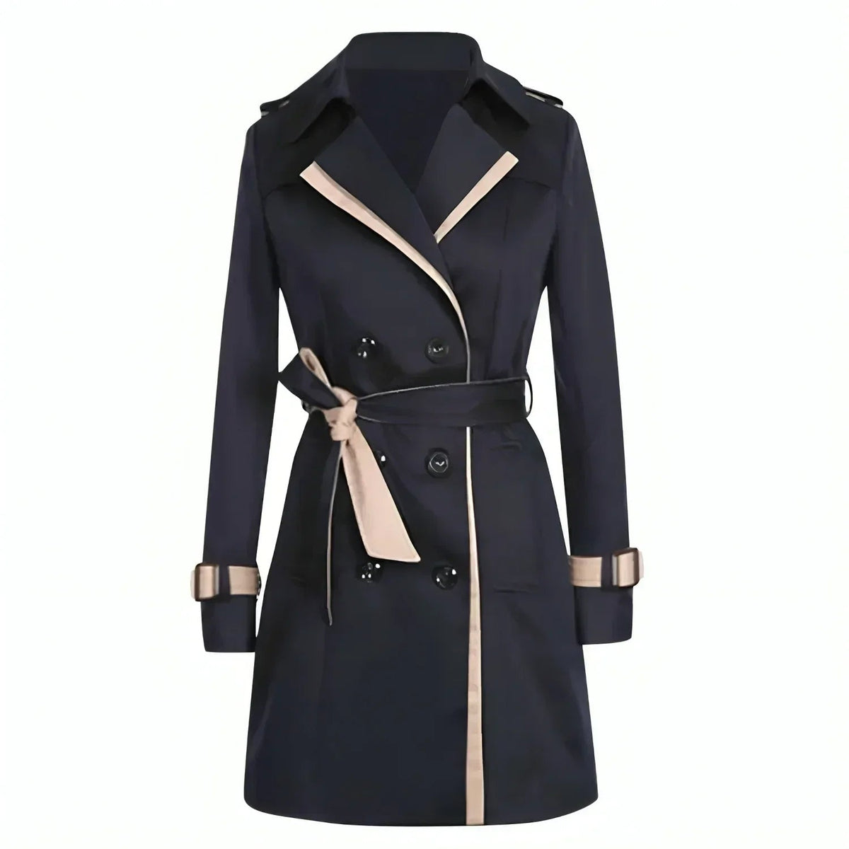 Windproof Trench Coat with Lapel Collar - product photo 6