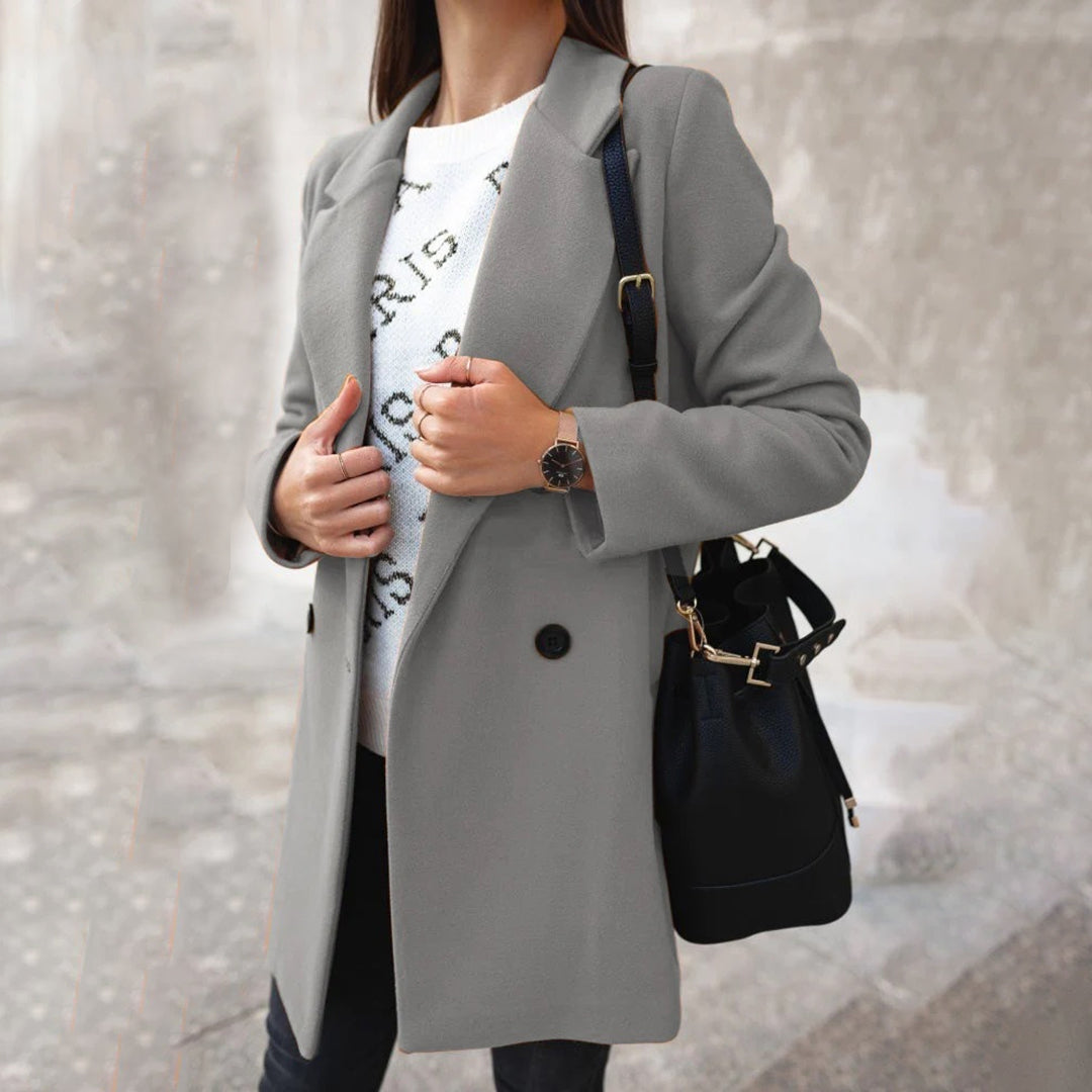 Wool-Blend Coat with Refined Collar - product photo 4