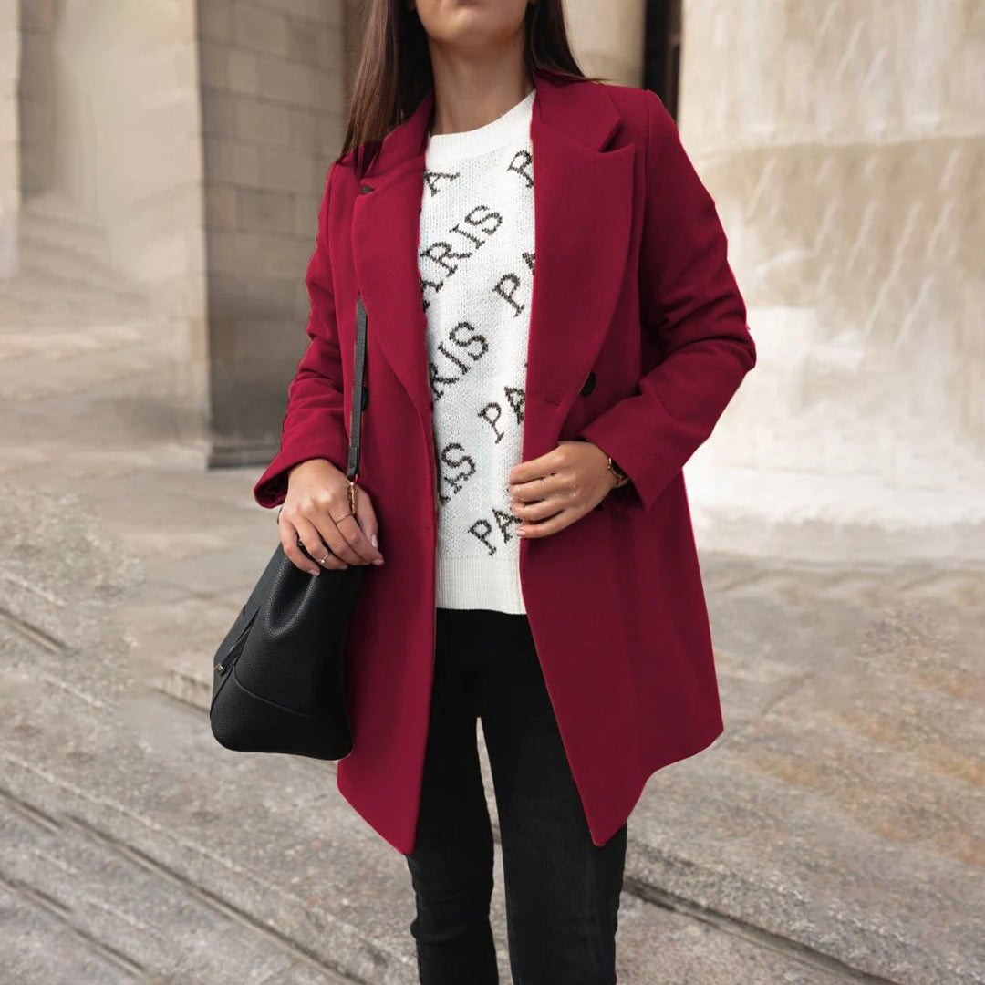Wool-Blend Coat with Refined Collar - product photo 5