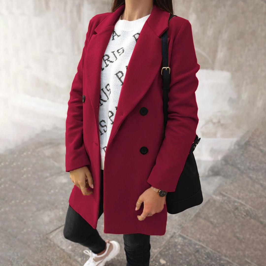 Wool-Blend Coat with Refined Collar - product photo 6