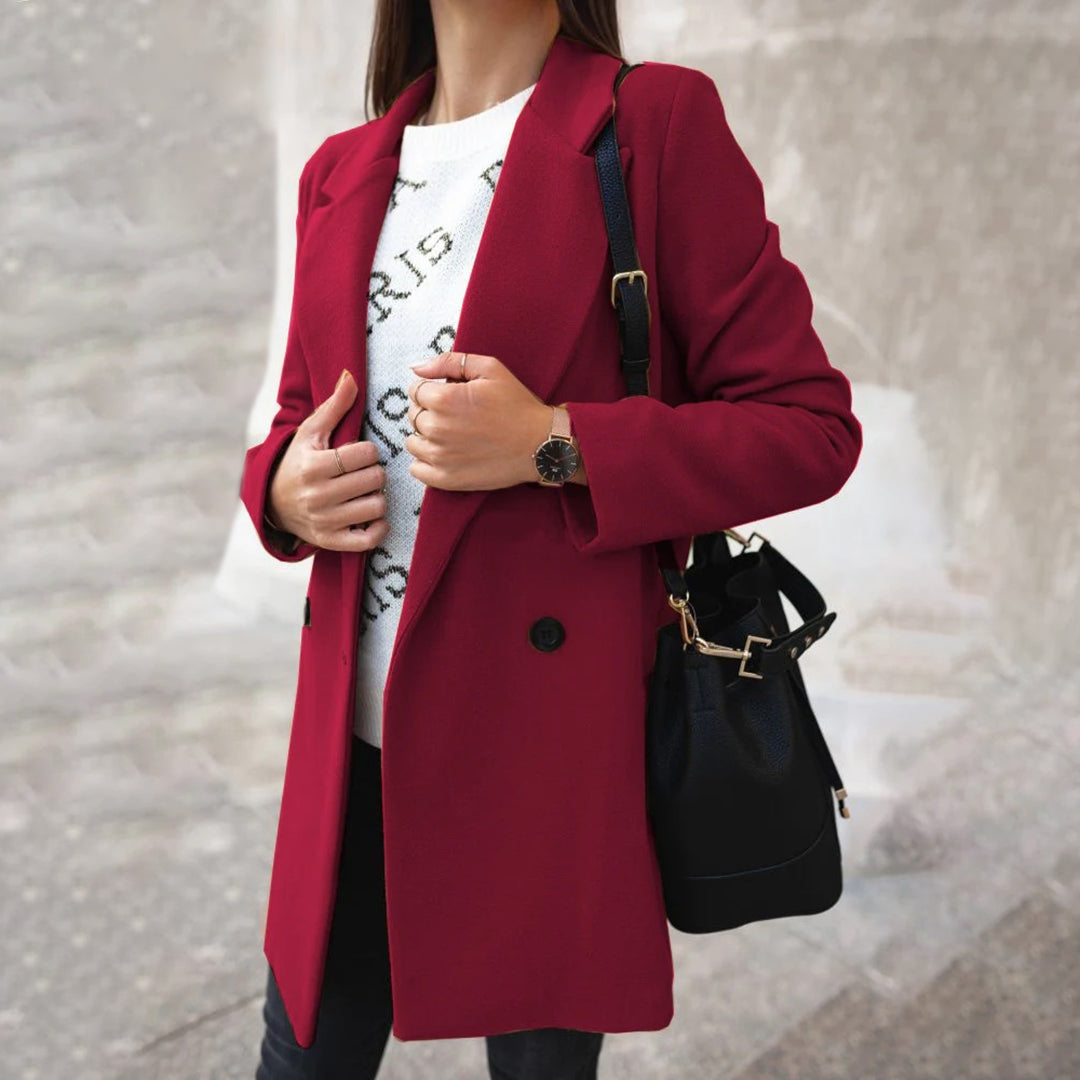 Wool-Blend Coat with Refined Collar - product photo 7