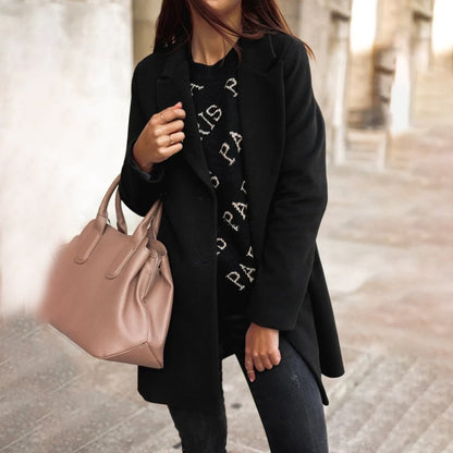 Wool-Blend Coat with Refined Collar - product photo 8
