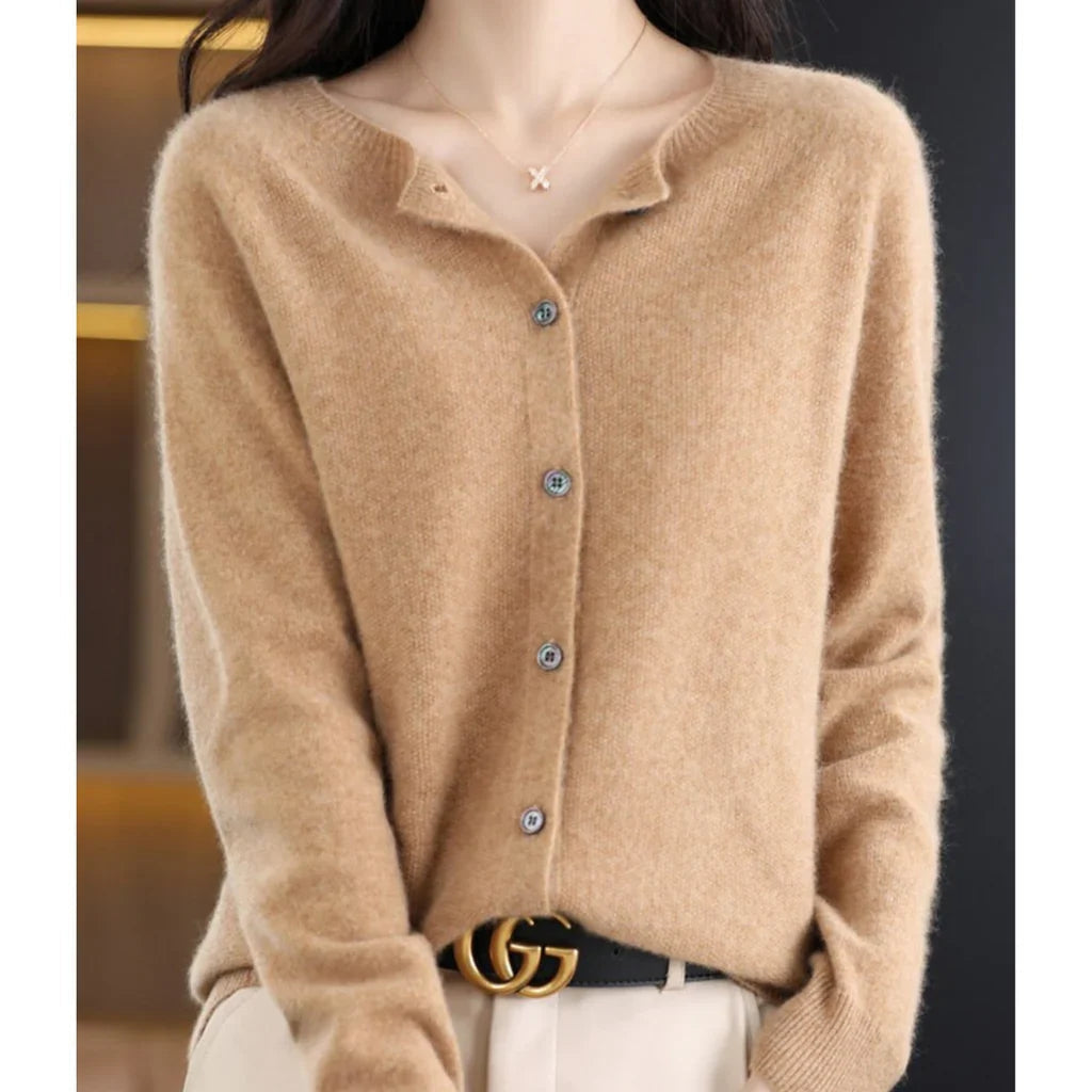 Wool Cardigan with Button Closure and Round Neck - product photo 5