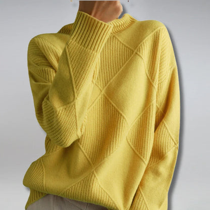 Wool Turtleneck Jumper with Argyle Pattern - product photo 4