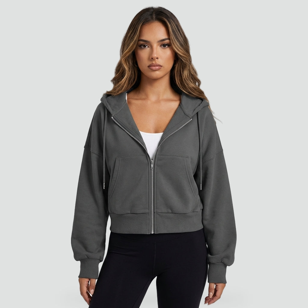 Zip-Up Hoodie with Hood