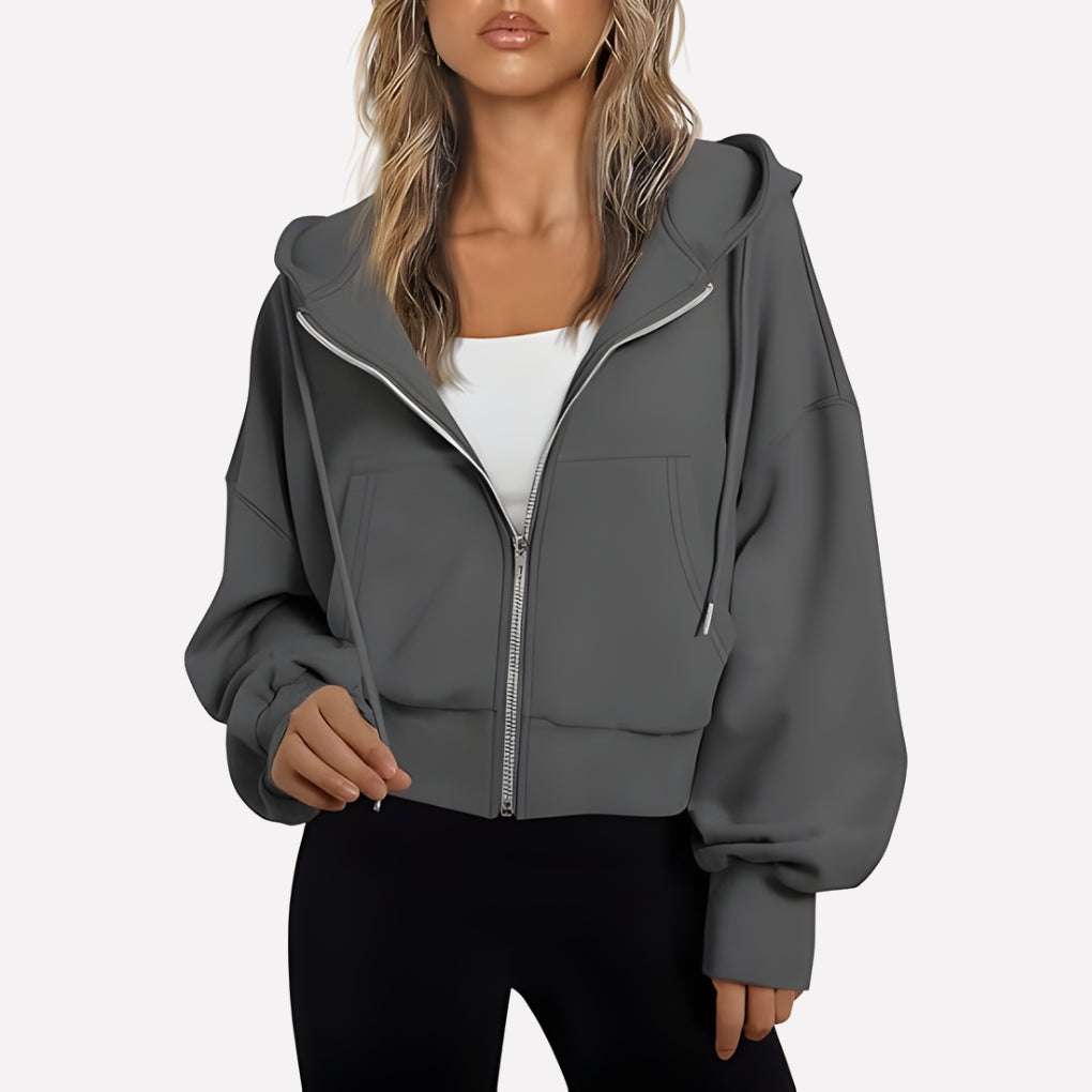 Zip-Up Hoodie with Hood - product photo 2