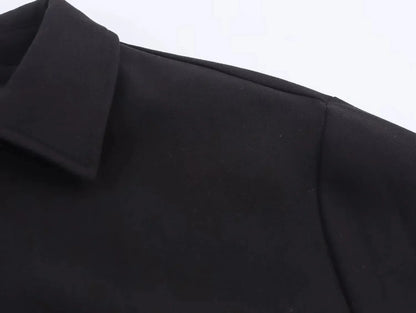 Cropped Bomber Jacket with Elastic Hem